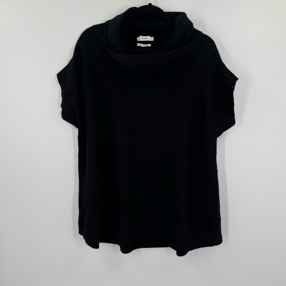Vince Black Cowl Neck Sweater Short Sleeve Women’s Size XS
